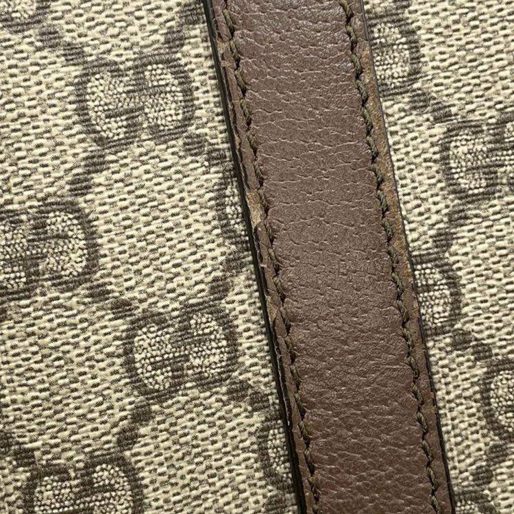 Pre Owned Gucci Gg Supreme Messenger Bag Red Gg Supreme Leather