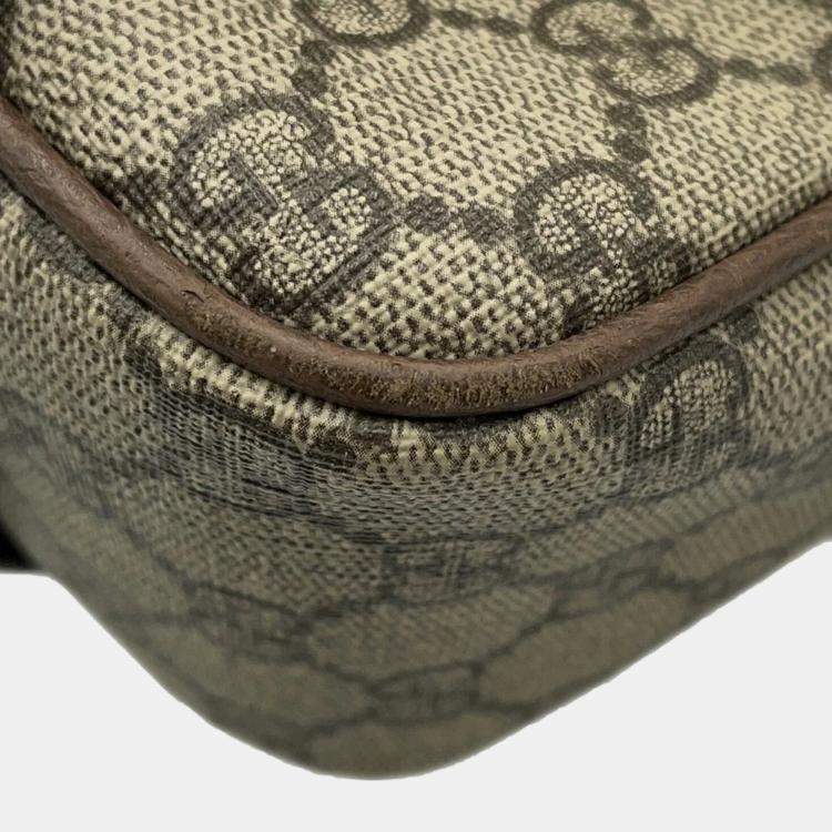 Pre Owned Gucci Gg Supreme Messenger Bag Red Gg Supreme Leather