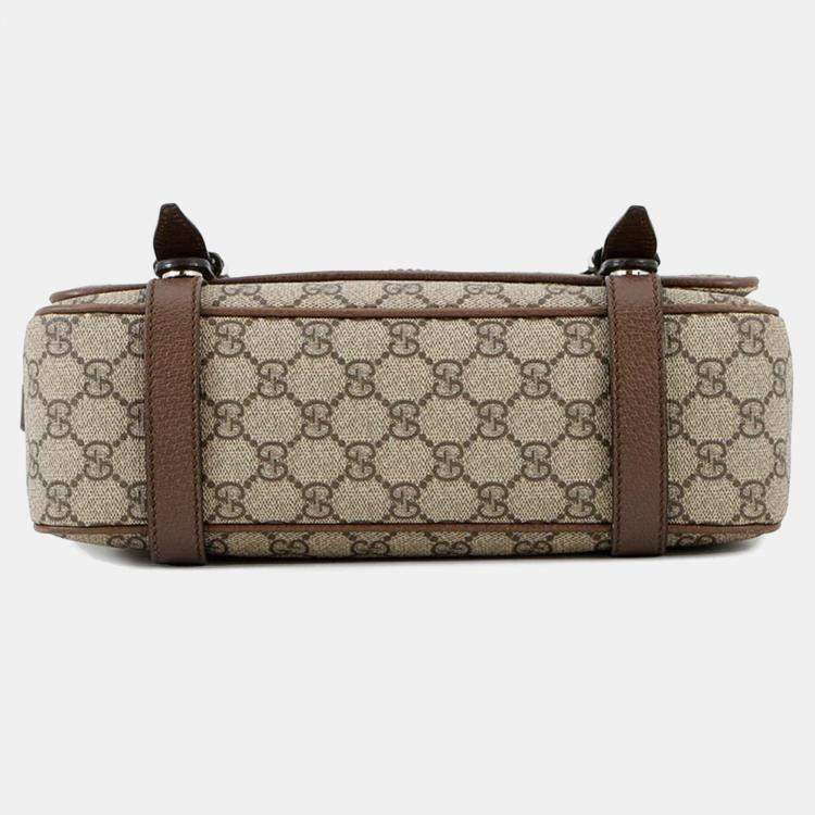 Pre Owned Gucci Gg Supreme Messenger Bag Red Gg Supreme Leather