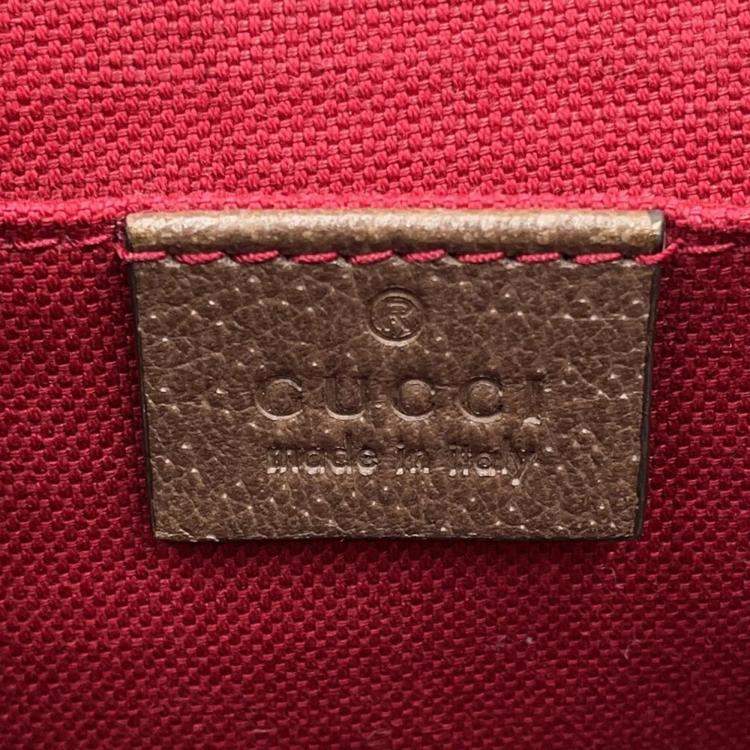 Pre Owned Gucci Gg Supreme Messenger Bag Red Gg Supreme Leather