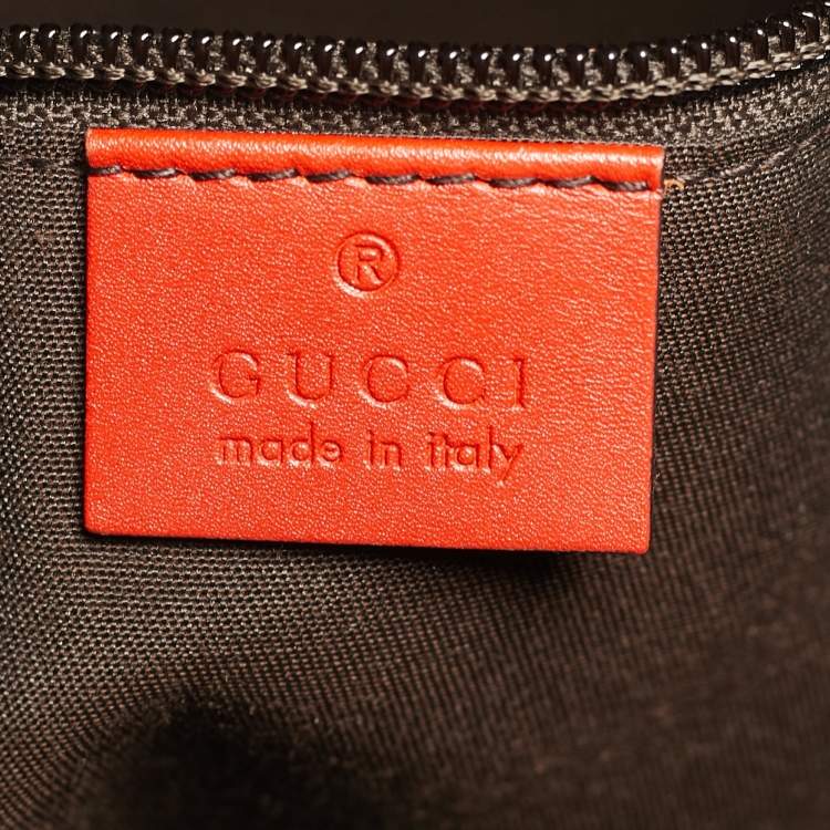 Pre Owned Gucci Orange GG Imprime Canvas and Leather Hilary Messenger Bag