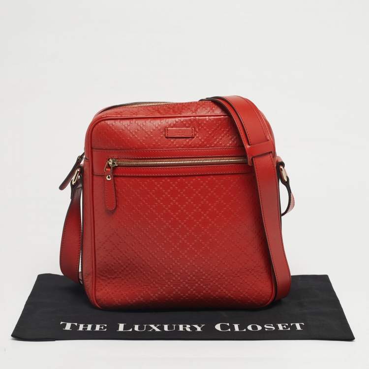 Pre Owned Gucci Orange GG Imprime Canvas and Leather Hilary Messenger Bag