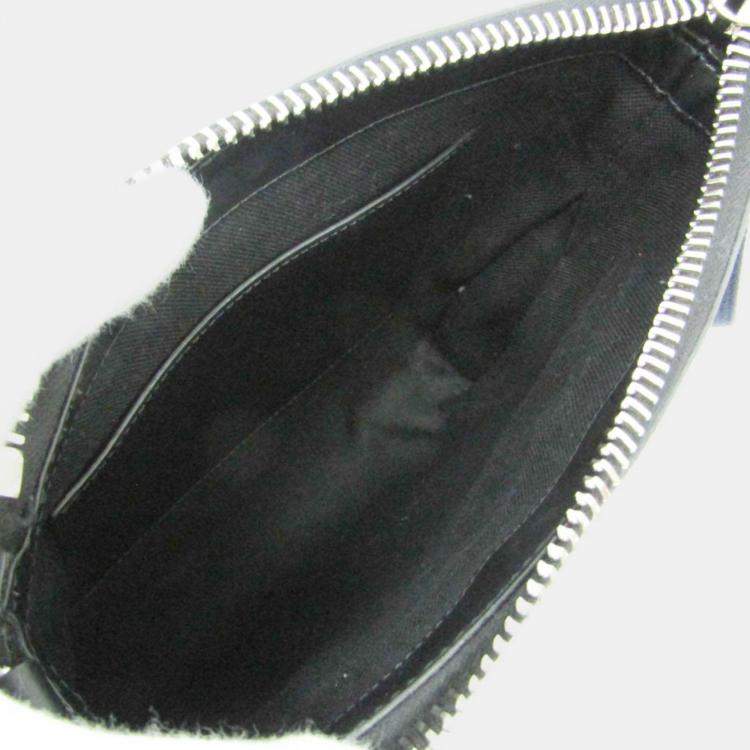 Pre Owned Gucci GG Supreme Leather Messenger Bag Black Gray