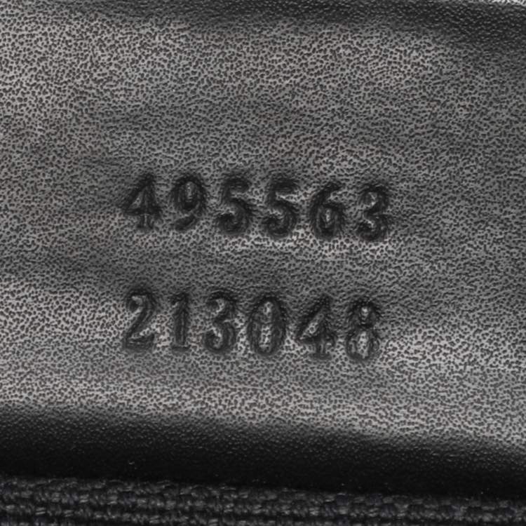 Pre Owned Gucci Black Soft GG Supreme Canvas and Leather Large Drawstring Backpack