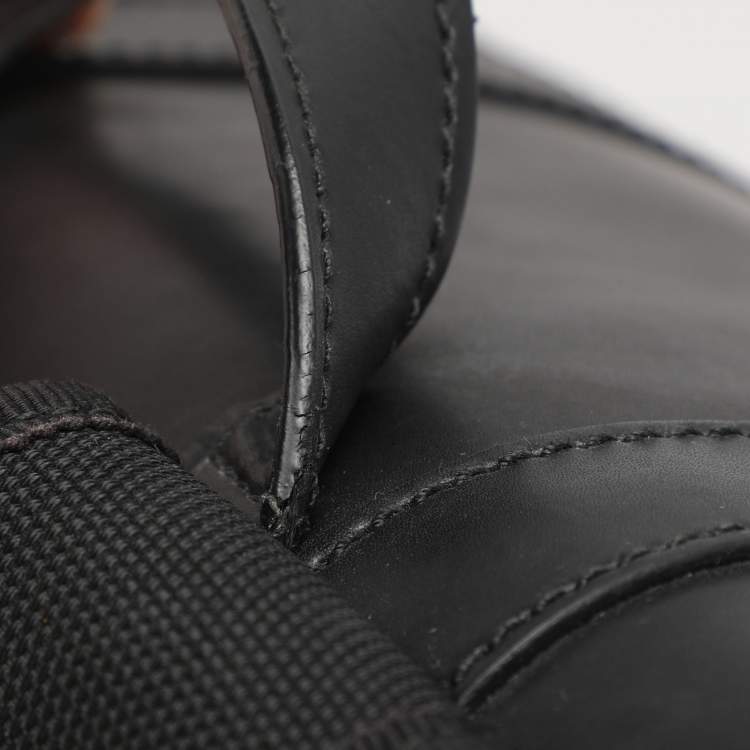 Pre Owned Gucci Black Soft GG Supreme Canvas and Leather Large Drawstring Backpack