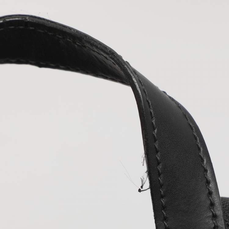 Pre Owned Gucci Black Soft GG Supreme Canvas and Leather Large Drawstring Backpack