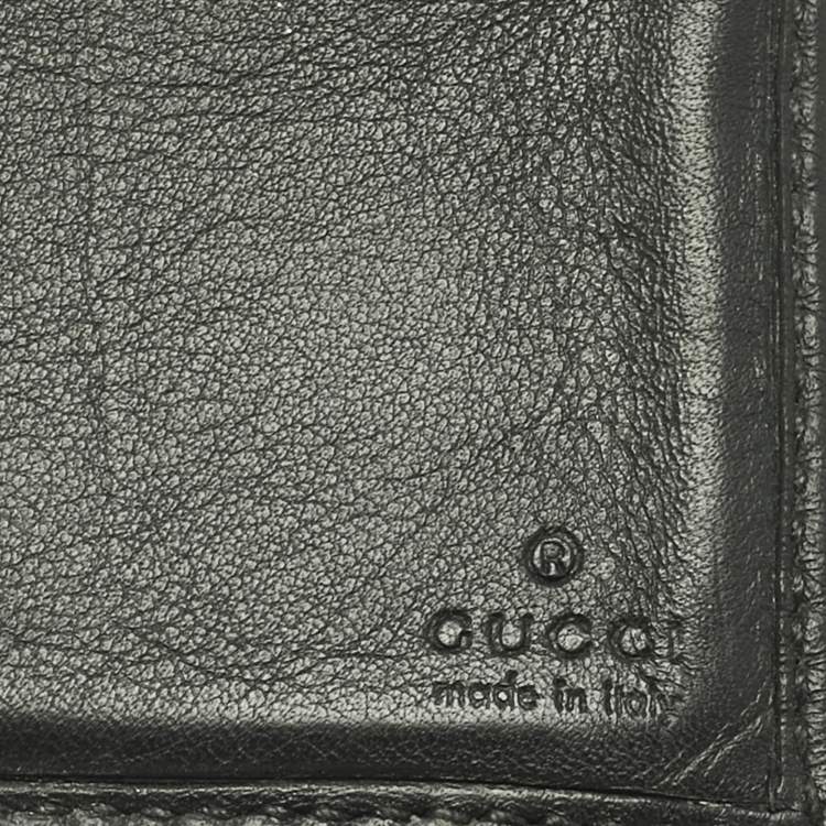 Pre Owned Gucci Black GG Canvas Web Bifold Wallet