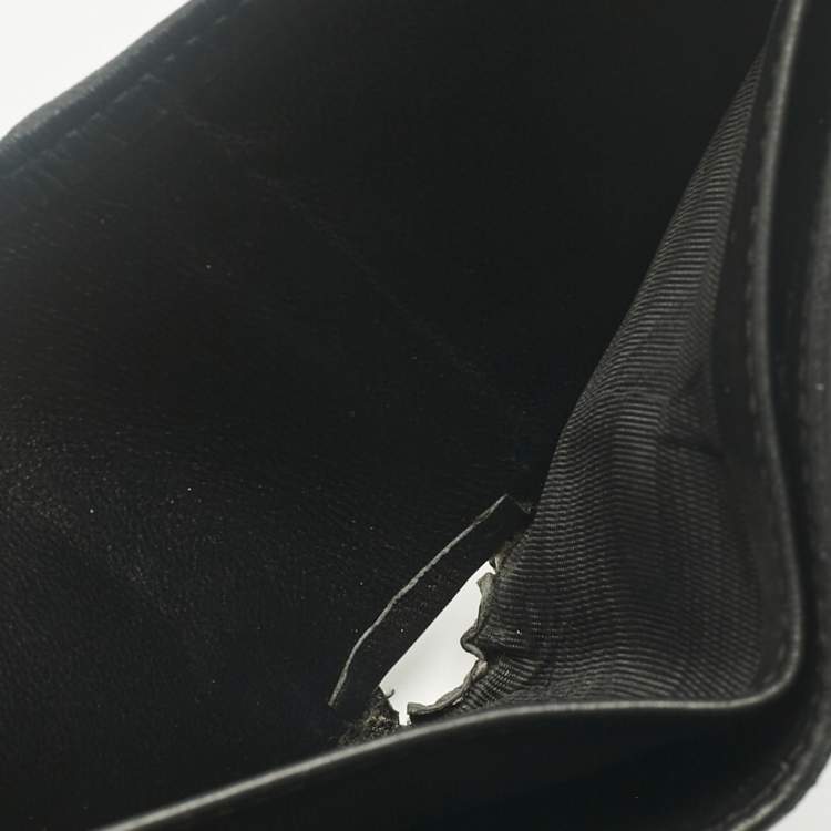 Pre Owned Gucci Black GG Canvas Web Bifold Wallet