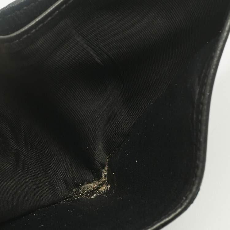 Pre Owned Gucci Black GG Canvas Web Bifold Wallet