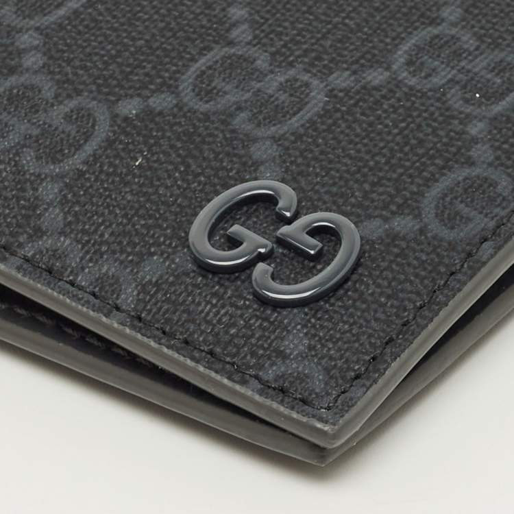 Pre Owned Gucci Dark Grey GG Supreme Canvas GG Bifold Wallet