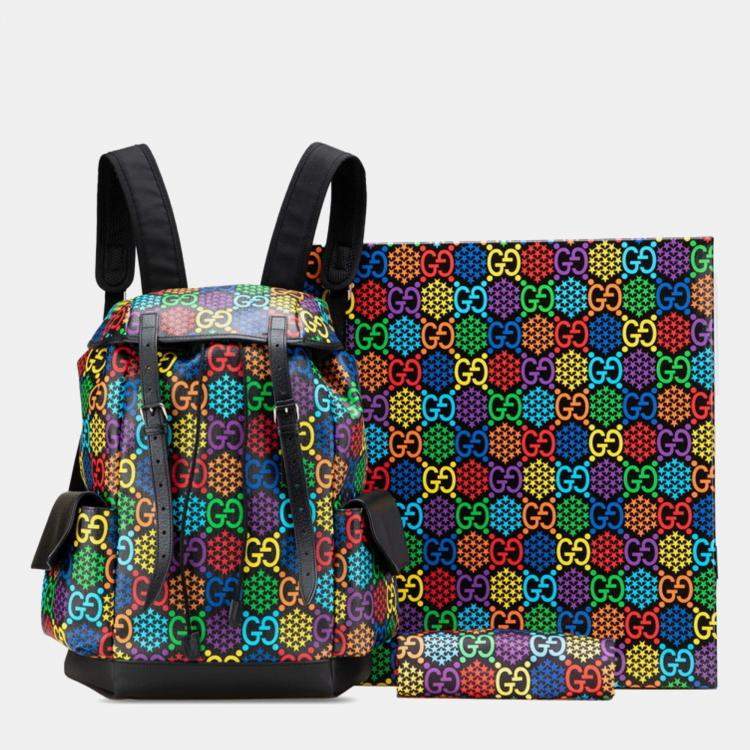 Pre Owned Gucci Gg Psychedelic Large Backpack Multicolor Pvc Leather