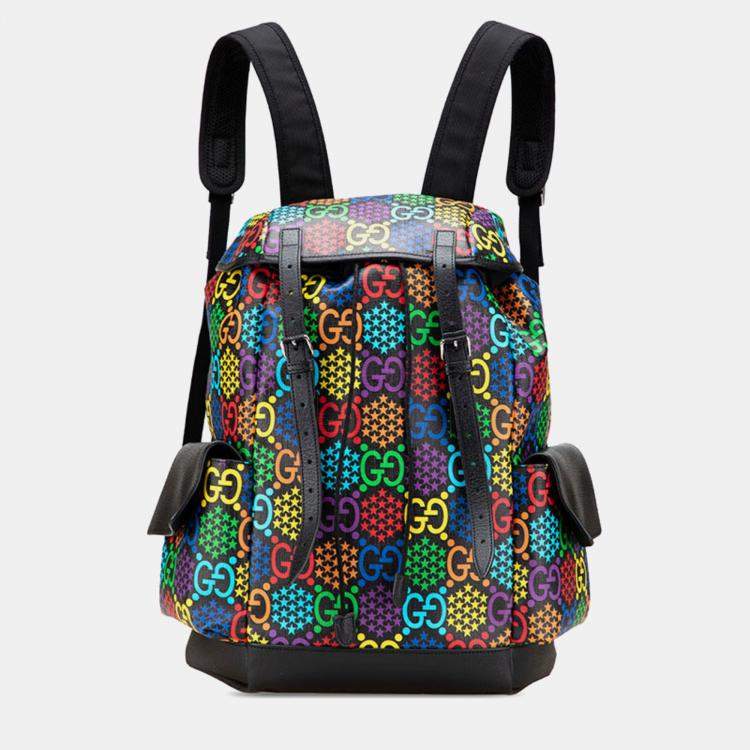Pre Owned Gucci Gg Psychedelic Large Backpack Multicolor Pvc Leather