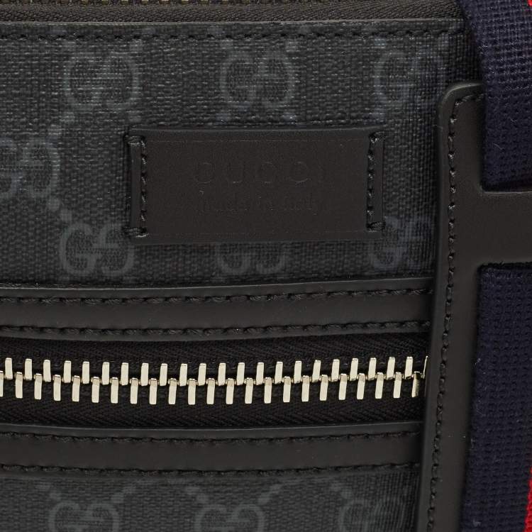 Pre Owned Gucci Small Black GG Supreme Canvas Messenger Bag