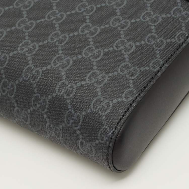 Pre Owned Gucci Small Black GG Supreme Canvas Messenger Bag