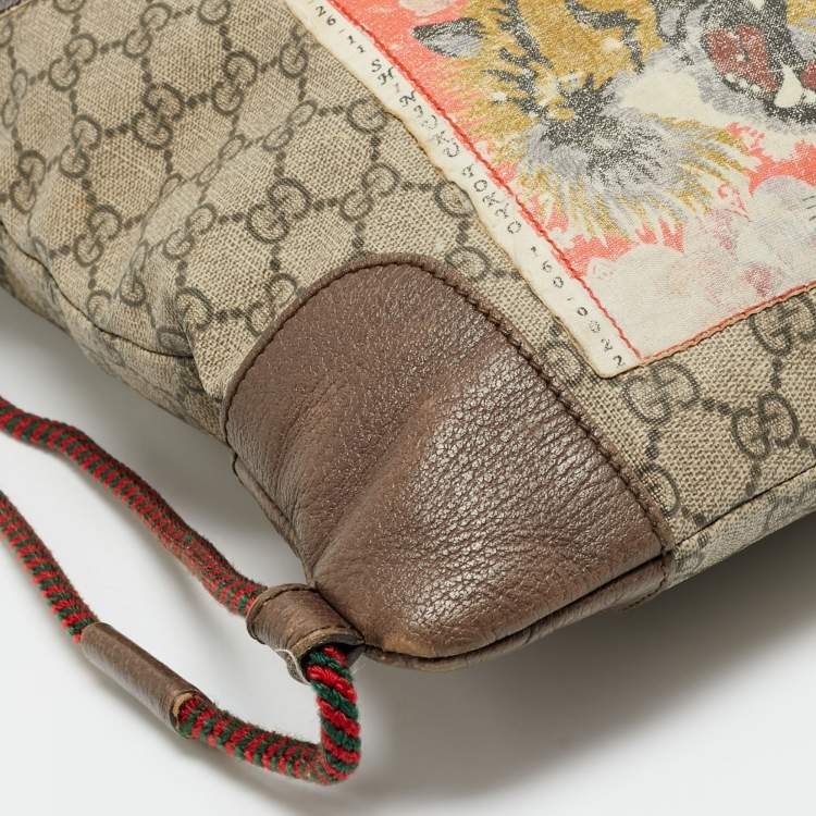 مملوكة مسبقًا Gucci Courrier Beige/Brown GG Supreme Canvas Drawstring Backpack