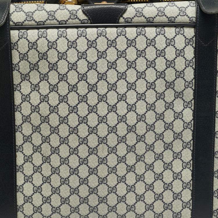 مملوكة مسبقًا حقيبة سفر غوتشي كانفاس سوبر يم جي جي أزرق داكن