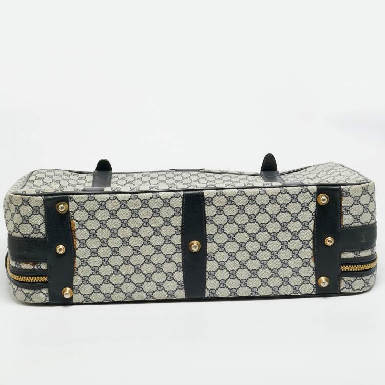 مملوكة مسبقًا حقيبة سفر غوتشي كانفاس سوبر يم جي جي أزرق داكن