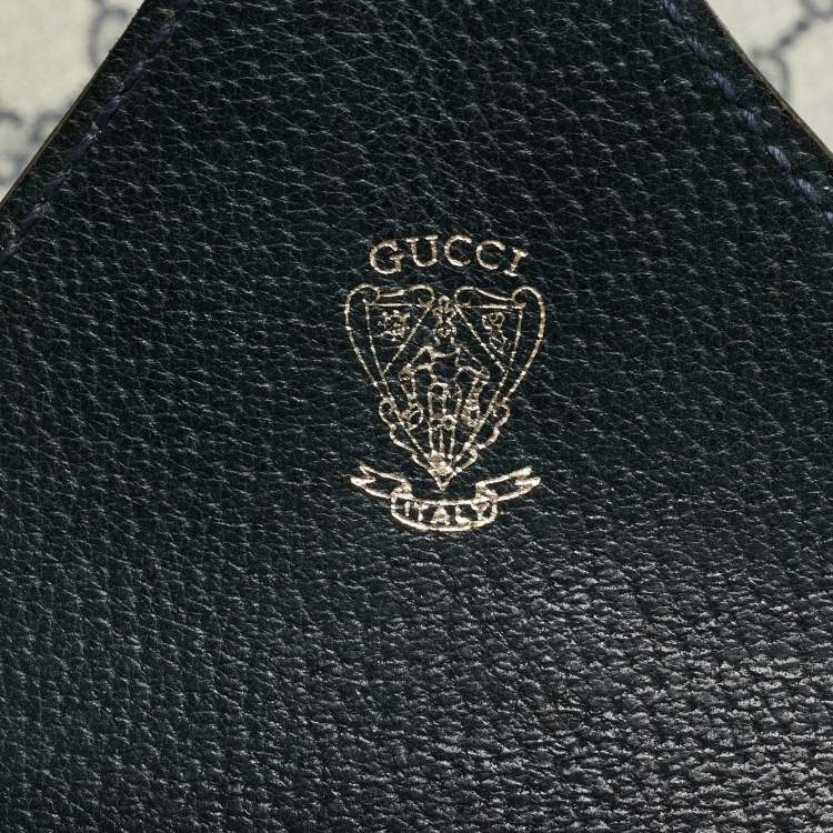 مملوكة مسبقًا حقيبة سفر غوتشي كانفاس سوبر يم جي جي أزرق داكن