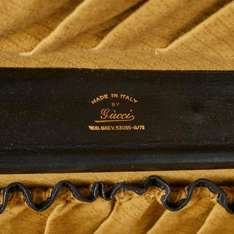 Pre Owned حقيبة سفر غوتشي كانفاس وشريط جلد بني غامق/ كحلي GG