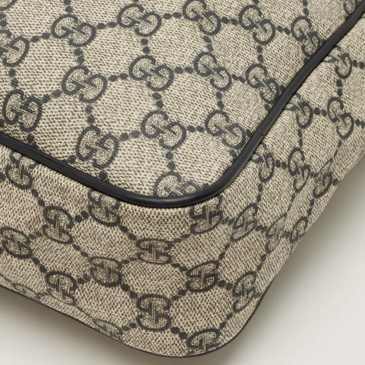 Pre Owned Gucci Navy Blue/Beige GG Supreme Canvas Messenger Bag