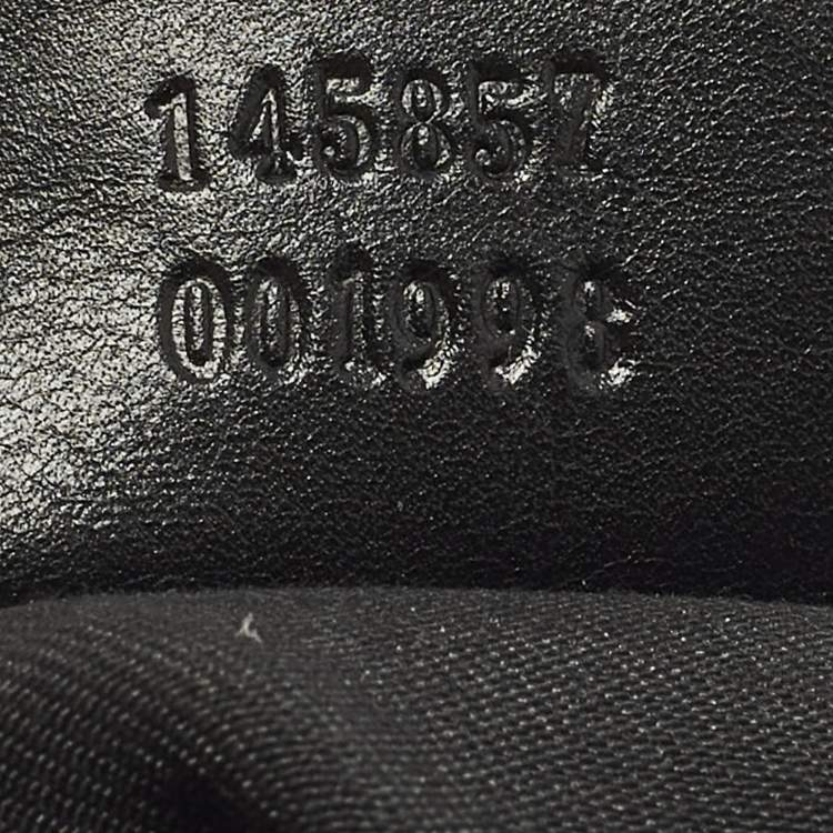 Pre Owned Gucci Black GG Canvas Flat Messenger Bag