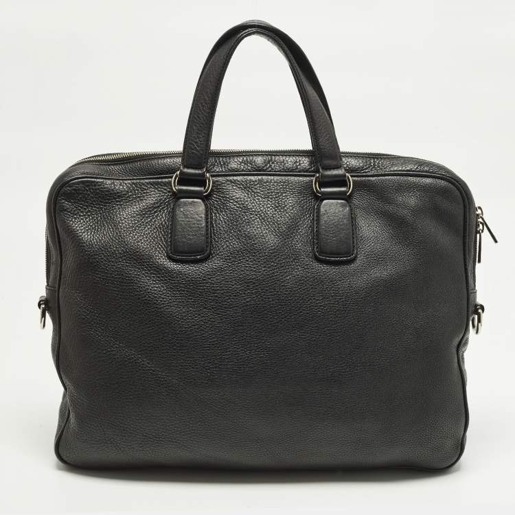 Pre Owned Gucci Soho Black Leather bussiness Briefcase Bag