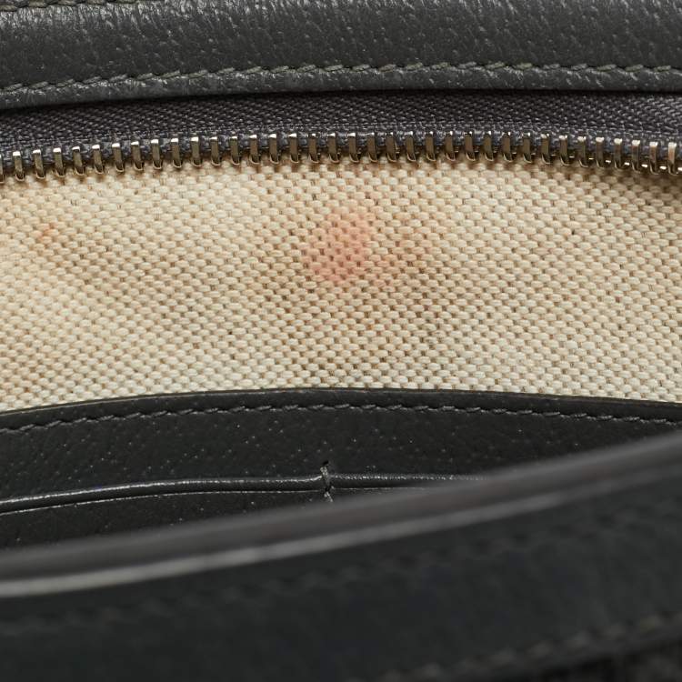 Pre Owned Gucci Ophidia Small Grey GG Supreme Canvas Wristlet Pouch