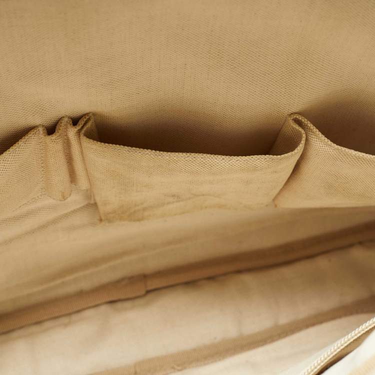 Pre Owned Gucci Business Black/Beige Diamante Coated Canvas Briefcase