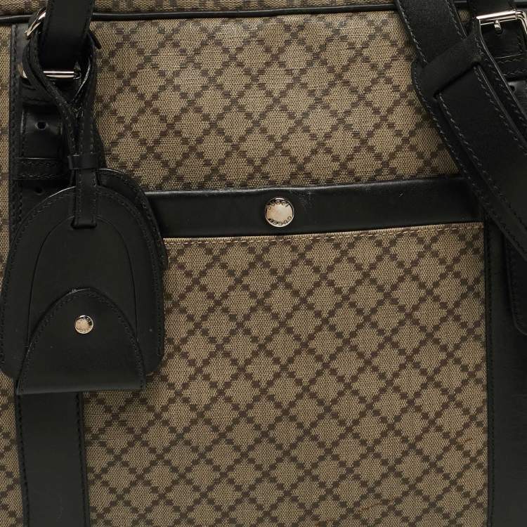 Pre Owned Gucci Business Black/Beige Diamante Coated Canvas Briefcase