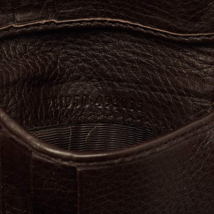 Pre Owned Gucci Logo Brown/Cream GG Canvas and Leather Bifold Wallet