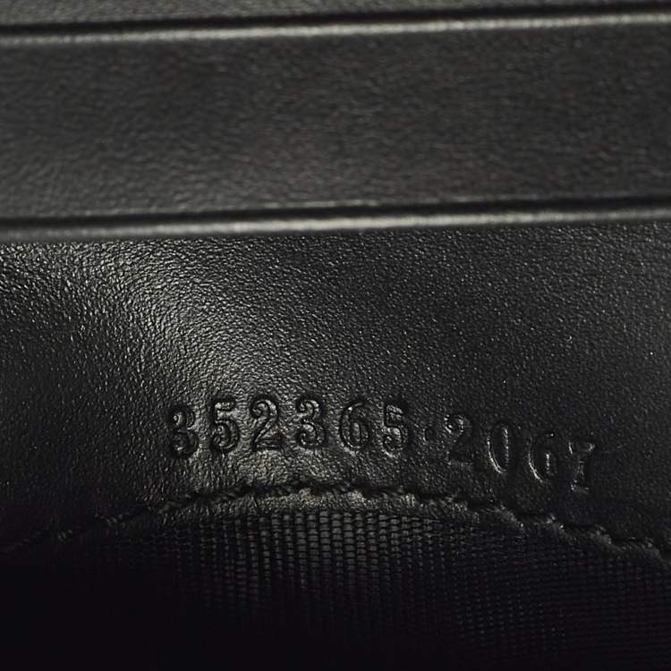 Pre Owned Gucci Black Guccissima Leather Bifold Card Holder 