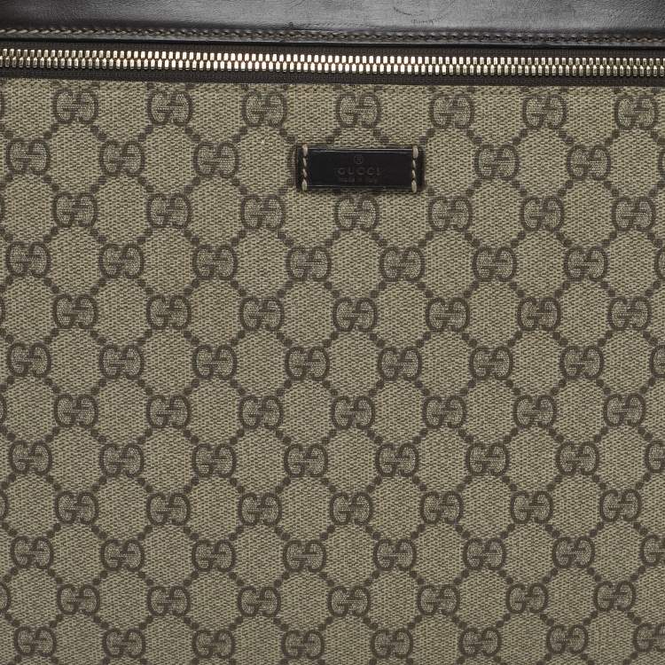 Pre Owned Gucci Brown/Beige GG Supreme Canvas Portfolio Case