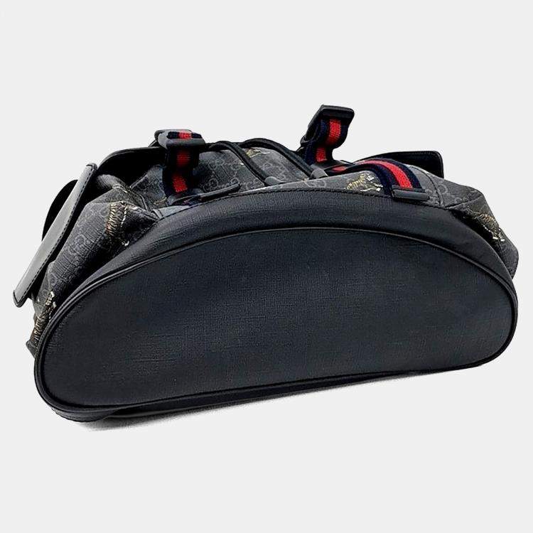 Pre Owned Gucci Black PVC Soft GG Supreme Backpack (495563)