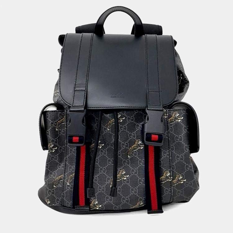 Pre Owned Gucci Black PVC Soft GG Supreme Backpack (495563)