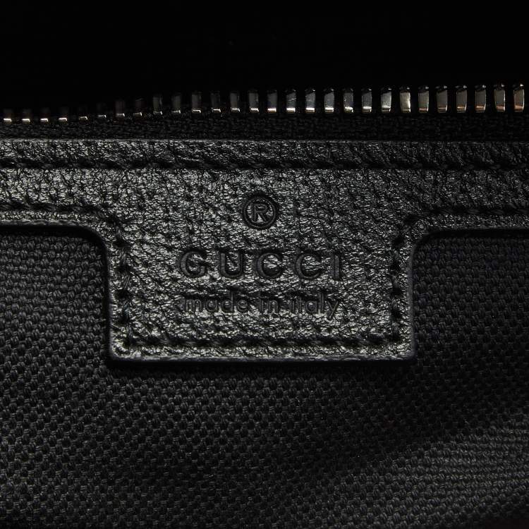 Pre Owned Gucci Medium Black GG Supreme Canvas and Leather Backpack