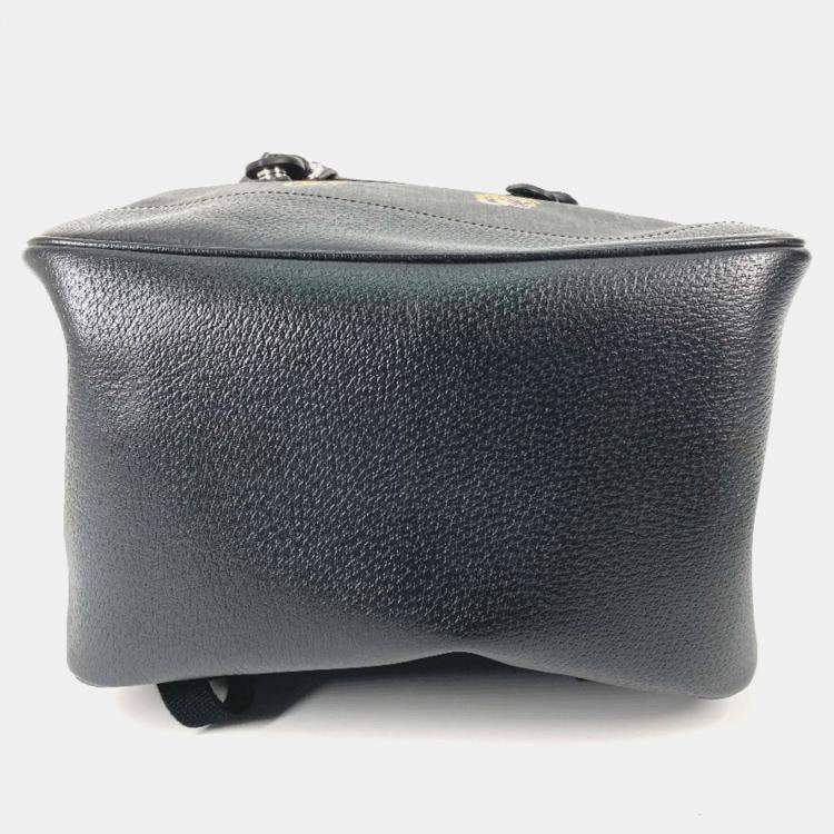 Pre Owned Gucci Interlocking G Medium Tiger Backpack In Gg Supreme Canvas Black