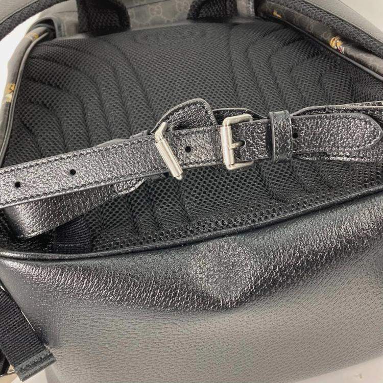 Pre Owned Gucci Interlocking G Medium Tiger Backpack In Gg Supreme Canvas Black