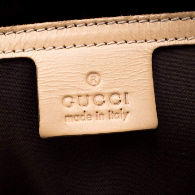 Pre Owned Gucci Beige GG Supreme Canvas and Leather Messenger Bag