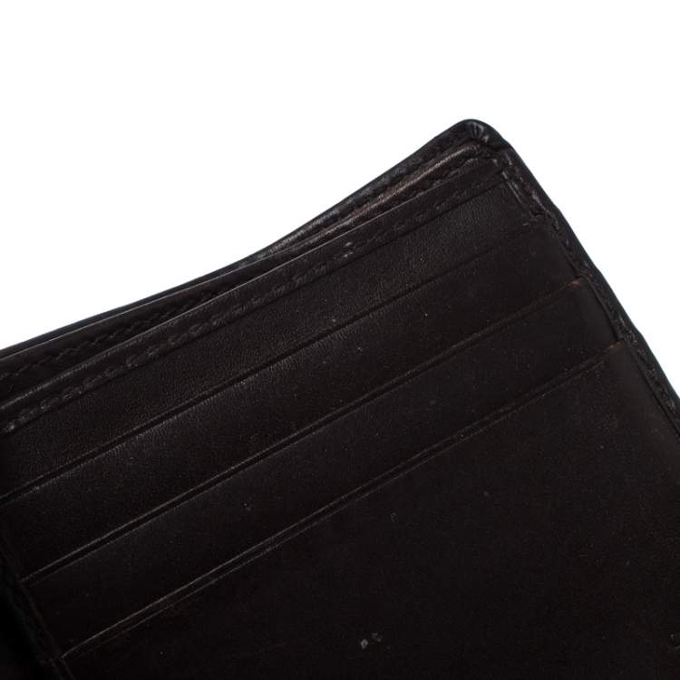 Pre Owned Gucci Brown Web Canvas and Leather Bifold Wallet