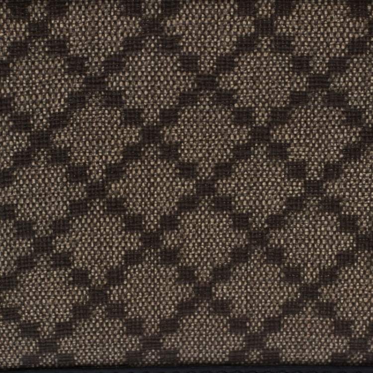 Pre Owned Gucci Beige/Black Diamante Canvas and Leather Bi Fold Wallet