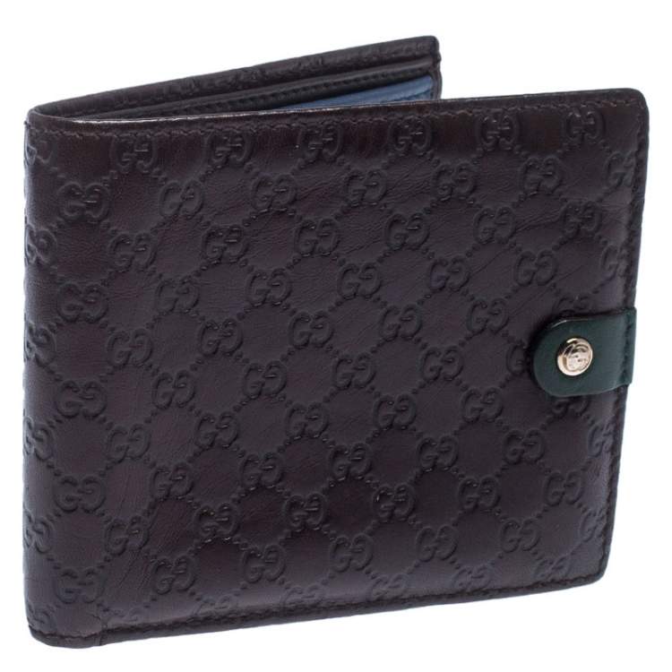 Pre Owned Gucci Brown Microguccissima Leather Bifold Wallet