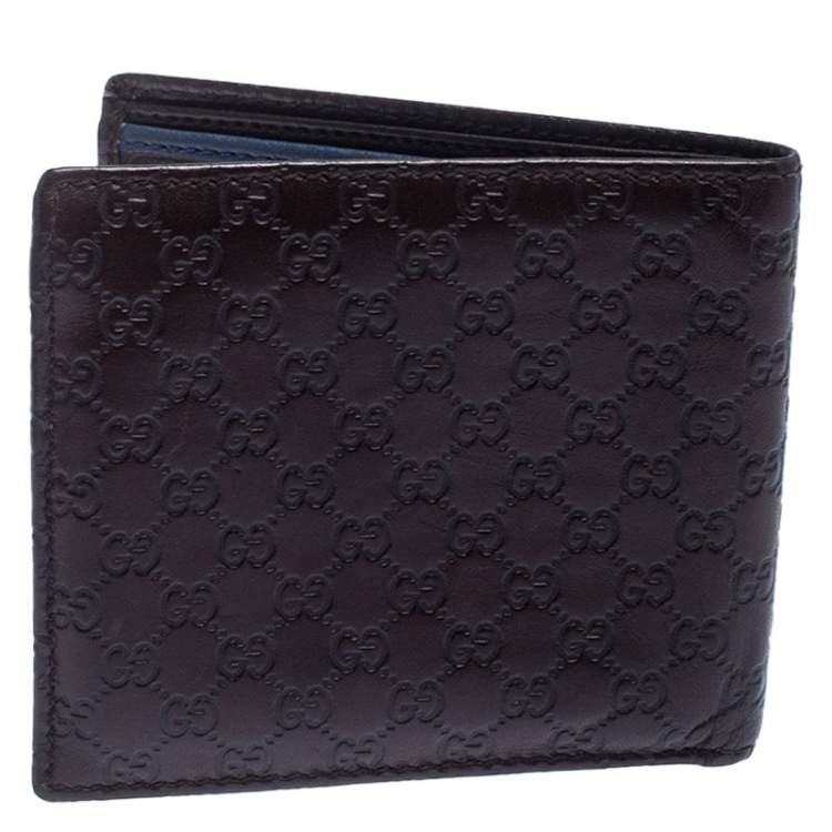 Pre Owned Gucci Brown Microguccissima Leather Bifold Wallet