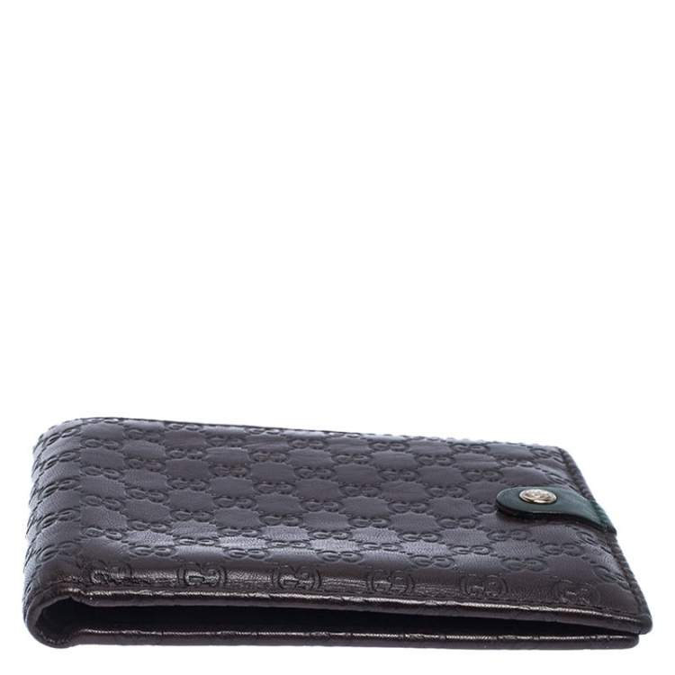 Pre Owned Gucci Brown Microguccissima Leather Bifold Wallet