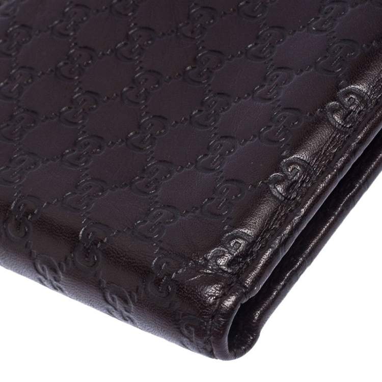 Pre Owned Gucci Brown Microguccissima Leather Bifold Wallet