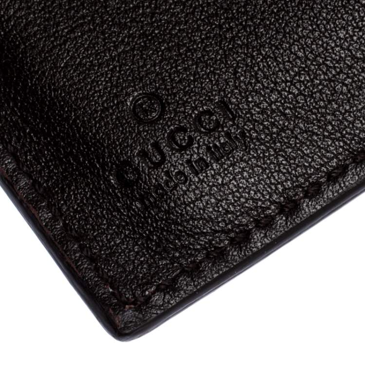 Pre Owned Gucci Maroon Microguccissima Leather Bifold Long Wallet