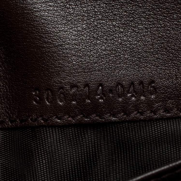 Pre Owned Gucci Maroon Microguccissima Leather Bifold Long Wallet