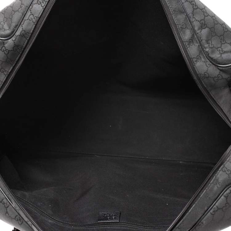 Pre Owned Gucci Black GG Nylon Weekender Travel Bag