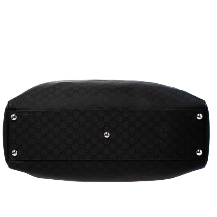 Pre Owned Gucci Black GG Nylon Weekender Travel Bag