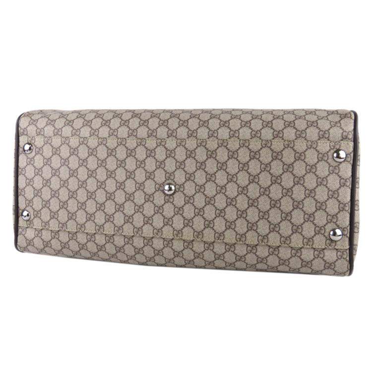 Pre Owned Gucci Brown GG Supreme Canvas Duffle Bag