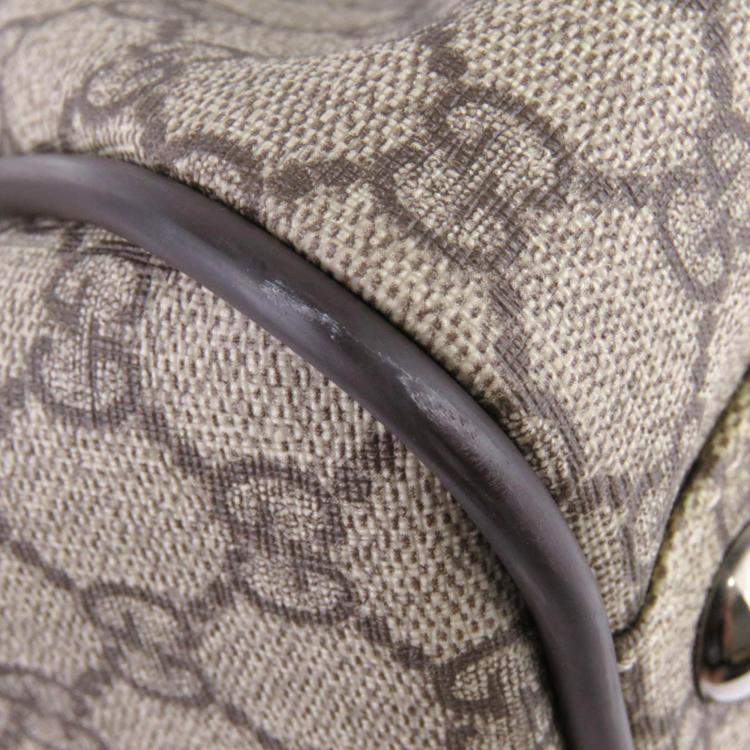 Pre Owned Gucci Brown GG Supreme Canvas Duffle Bag